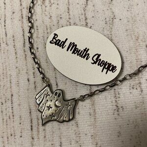 *Red Moth Jewelry Sterling Silver Halloween Celestial Sheet Ghost Necklace